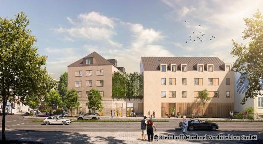 Das Gebäude rechts wird das geplante, stationäre Hospiz in Böblingen